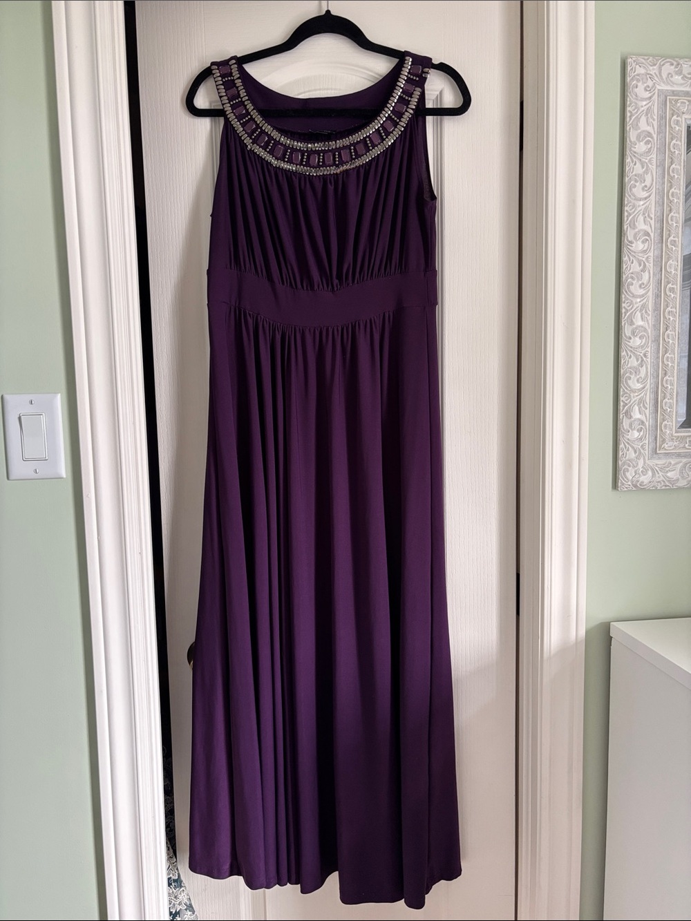 Forever 21 Beaded Neck Purple Maxi Dress